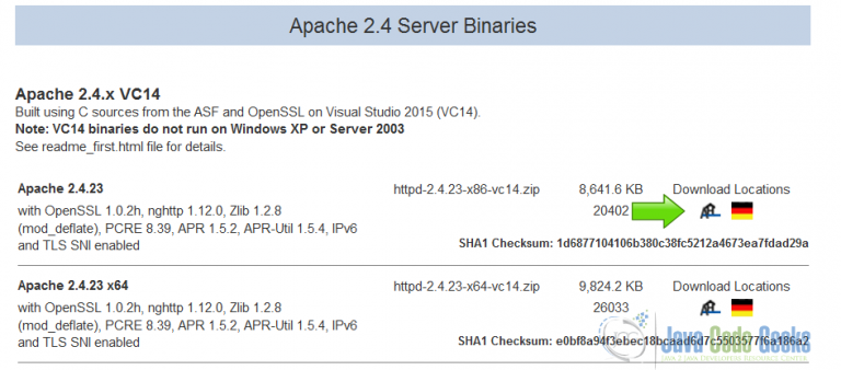 config apache tomcat