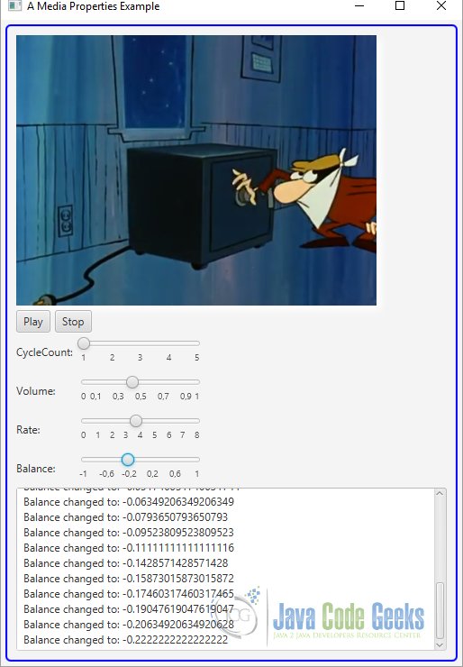 An JavaFX Media Example with Properties