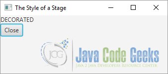 Initializing the Style of a JavaFX Stage