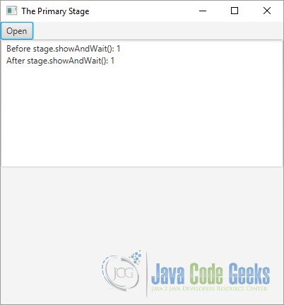 Showing a JavaFX Stage and Waiting for It to Close