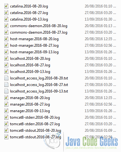 11 Tomcat log files