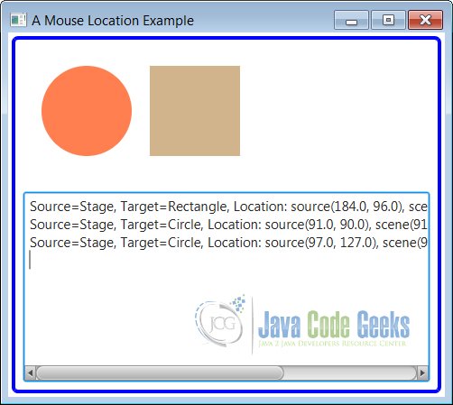 A JavaFX Mouse Location Example