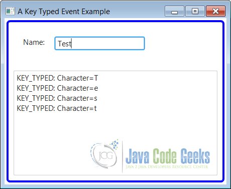 A JavaFX Key Typed Event Example
