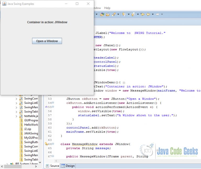 Java Swing Jwindow Example Examples Java Code Geeks 2022 4848