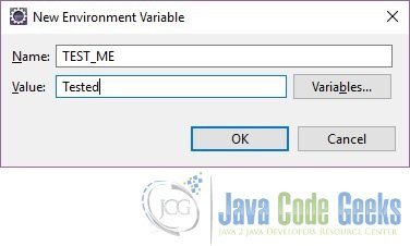 Figure 7. New Environment Variable