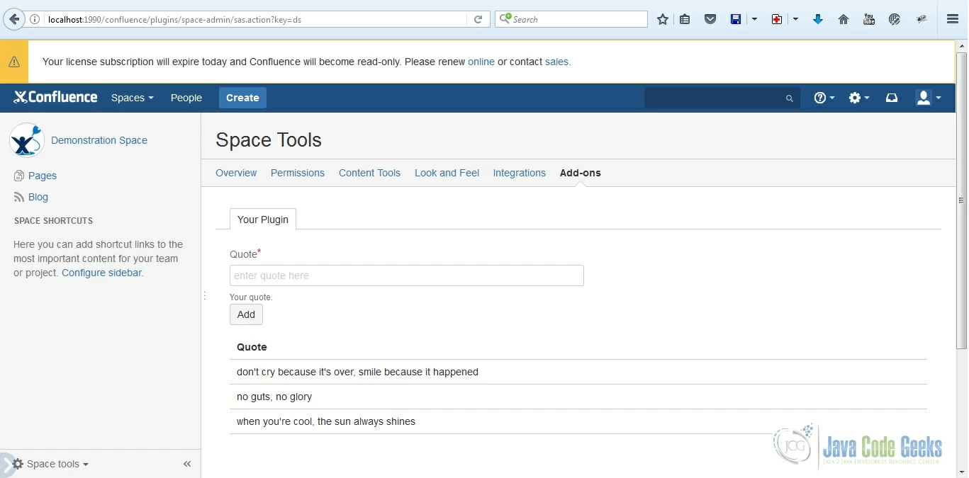 how to add active objects to your confluence add-on