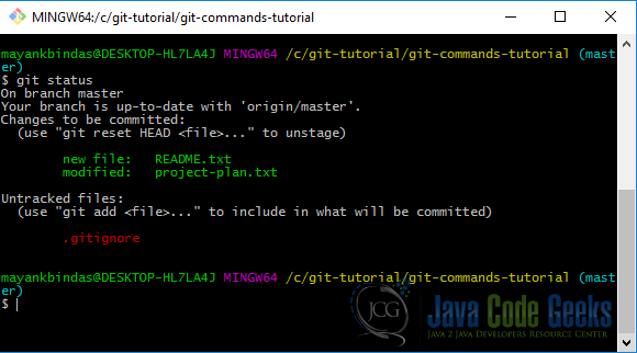 Git Commands Tutorial | Examples Java Code Geeks - 2021