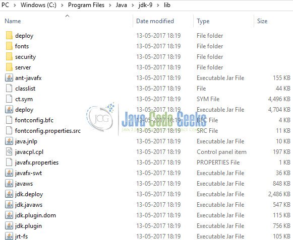 Java 9 lib folder