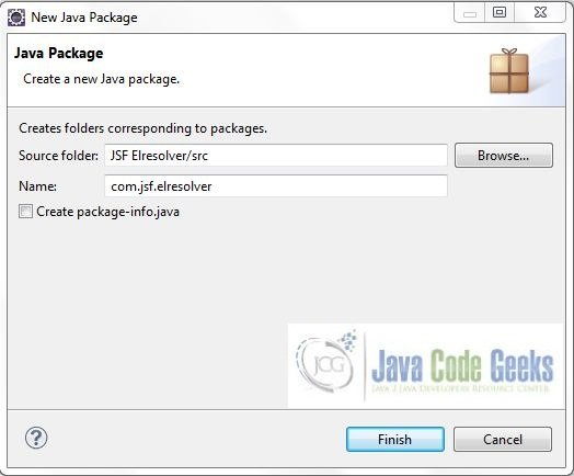 Fig. 13: Java Package Name (com.jsf.elresolver)