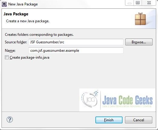 Fig. 14: Java Package Name (com.jsf.guessnumber.example)