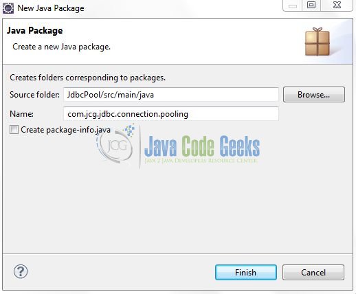 Fig. 7: Java Package Name (com.jcg.jdbc.connection.pooling)