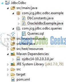 Fig. 6: JDBC - Oracle Thin Driver Application Project Structure