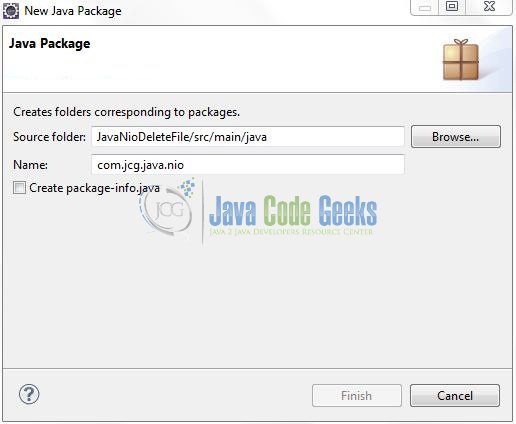 Fig. 8: Java Package Name (com.jcg.java.nio)