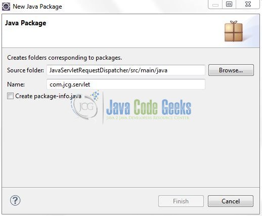 Fig. 11: Java Package Name (com.jcg.servlet)