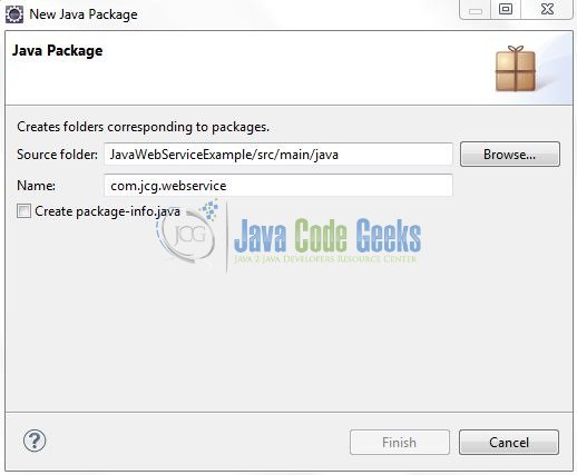 Fig. 8: Java Package Name (com.jcg.webservice)