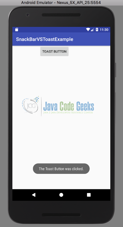 Android Toast vs Snackbar Example - Examples Java Code Geeks - 2023