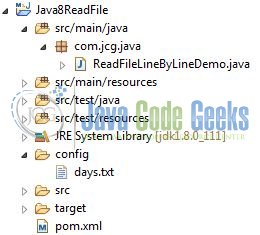 Java Read File Line by Line - Application Project Structure