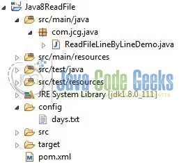 Java Read File Line by Line - Application Project Structure