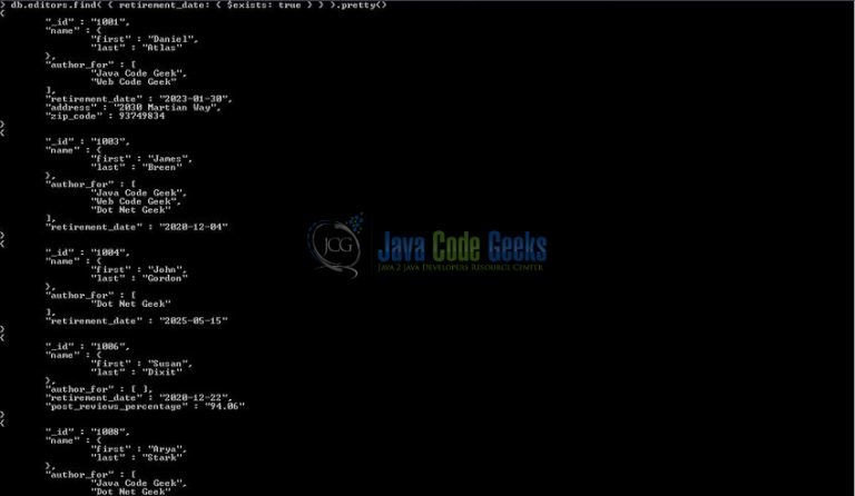 MongoDB Element Query Operators Example - Java Code Geeks