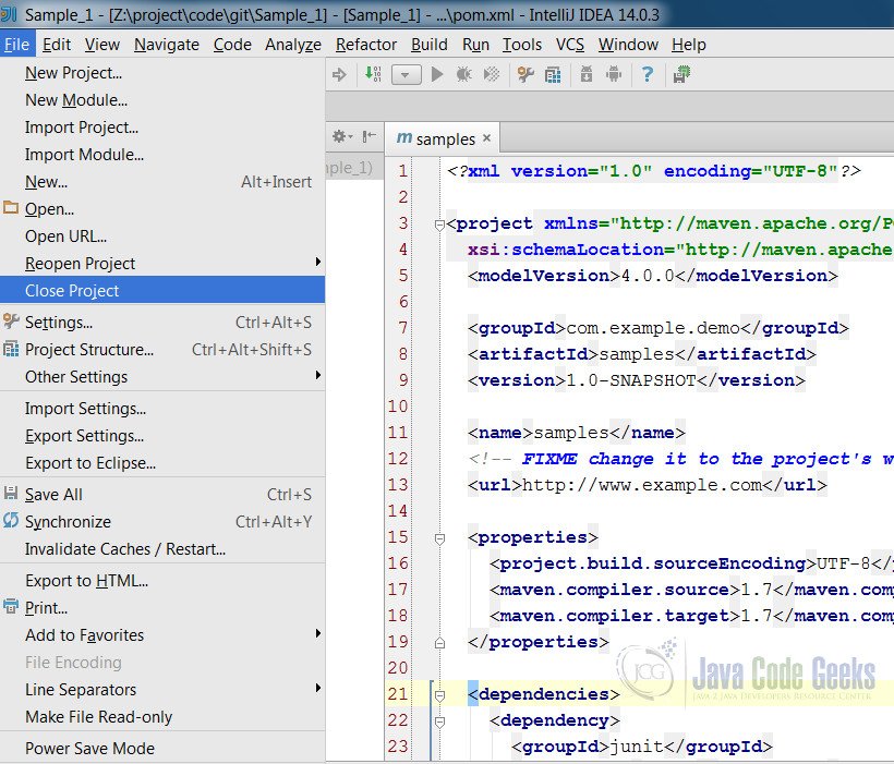 IntelliJ IDEA Remove Project - Closing a project using the File menu