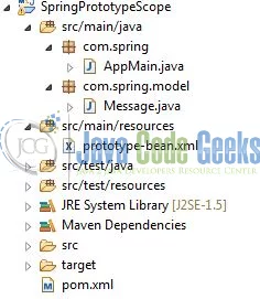 Spring Prototype Bean Scope - Application Project Structure