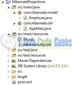 Hibernate Projections - Application Project Structure