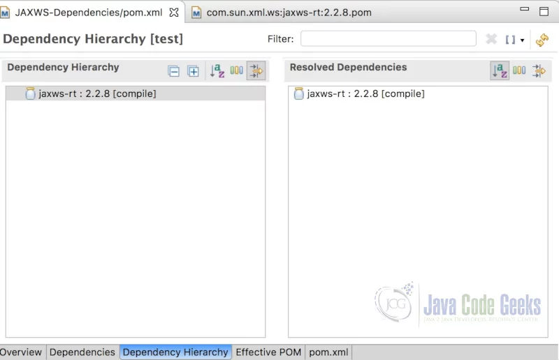 JAX-WS Dependencies - Dependency Hierarchy