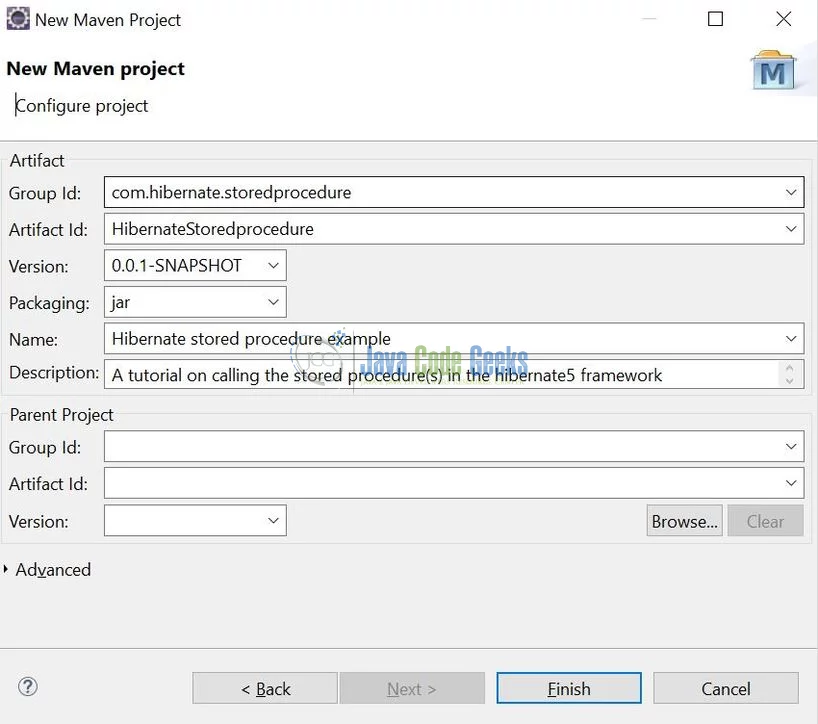 Hibernate Calling Stored Procedure - Archetype Parameters