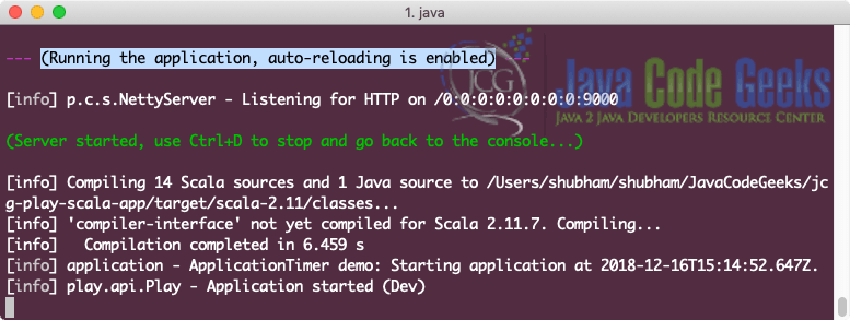 Scala Web Development - Running Scala application