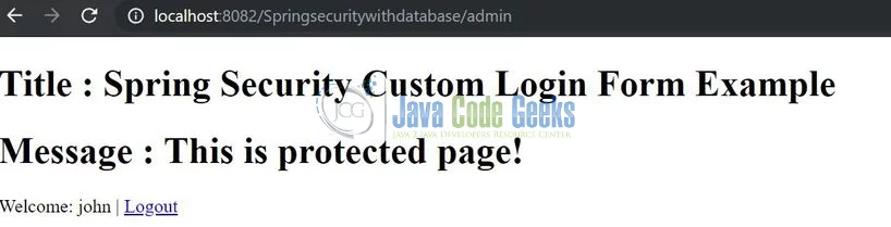 Spring Security via Database Authentication - Secure page