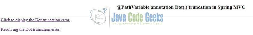 Spring MVC @PathVariable dot(.) get truncated - Output Page