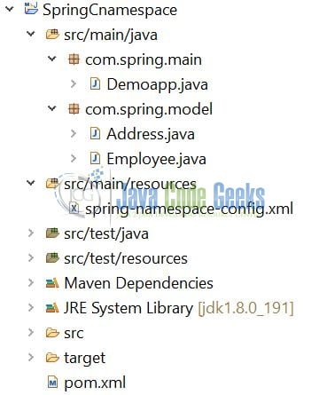 Spring c-namespace - Application Project Structure