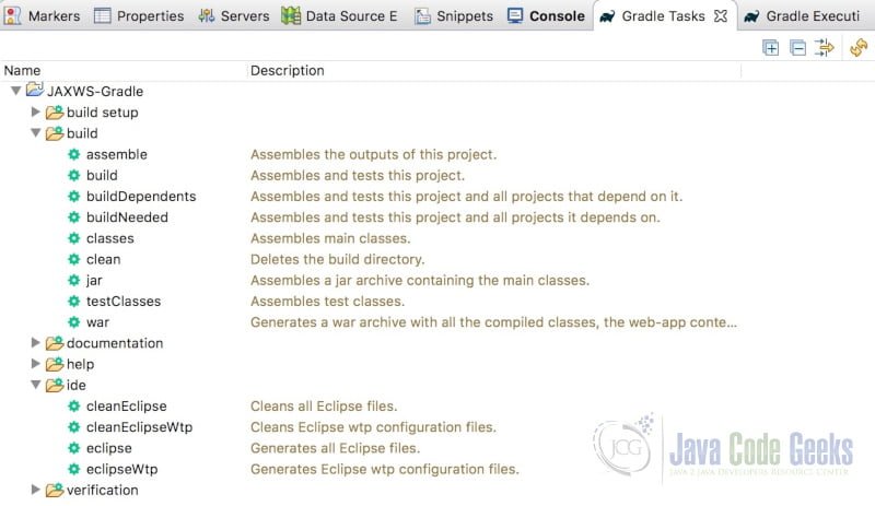 JAX-WS Gradle - Refreshed Gradle Tasks