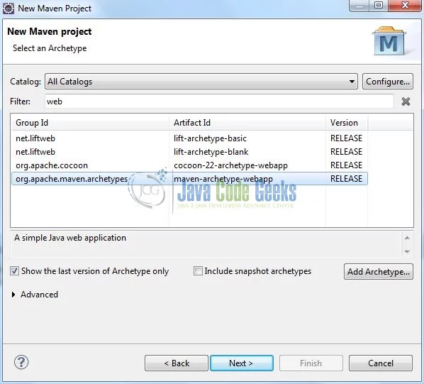 Spring Security via Database Authentication - Archetype Selection