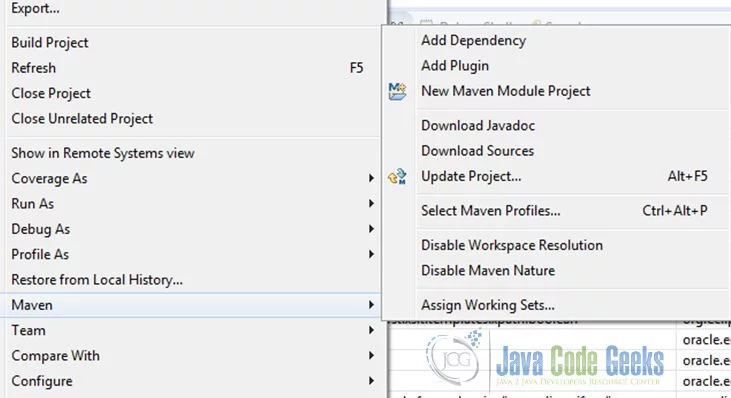 Apache Maven Eclipse Integration - Add Dependency 