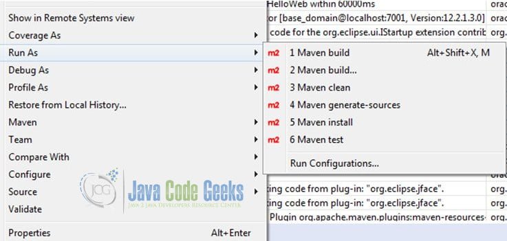 Apache Maven Eclipse Integration - Build a Project