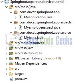 Spring AOP @Around Advice Type - Application Structure