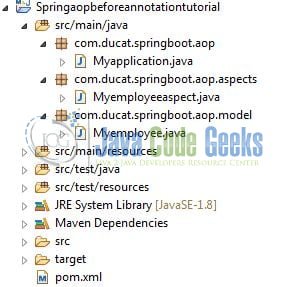Spring AOP @Before Advice Type - Application Structure