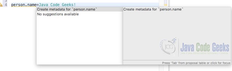 Spring Boot Application Properties - Creating Metadata 