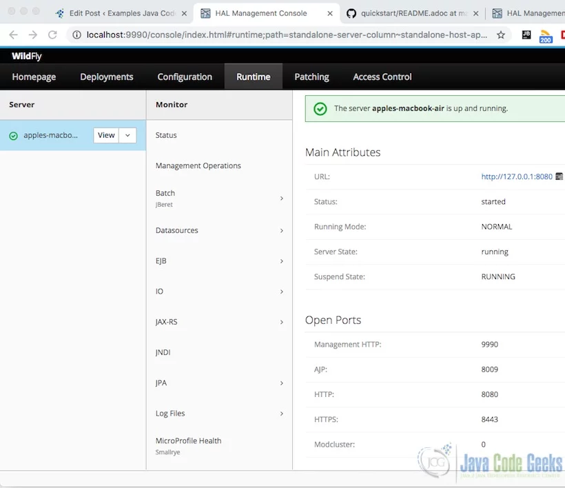 JBoss Wildfly Cluster - Wildfly cluster node1