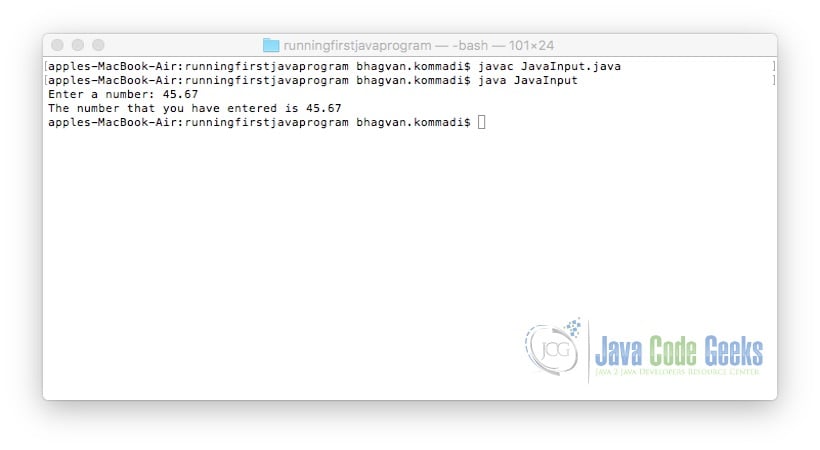 Run Your First Java Program - Java Input