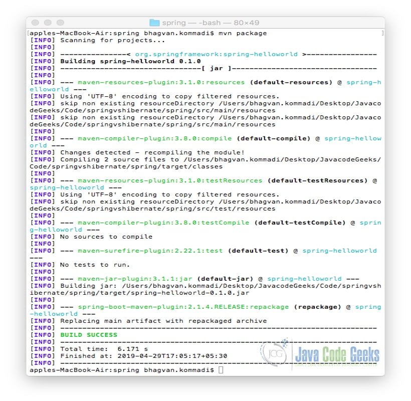 spring security - Maven Command