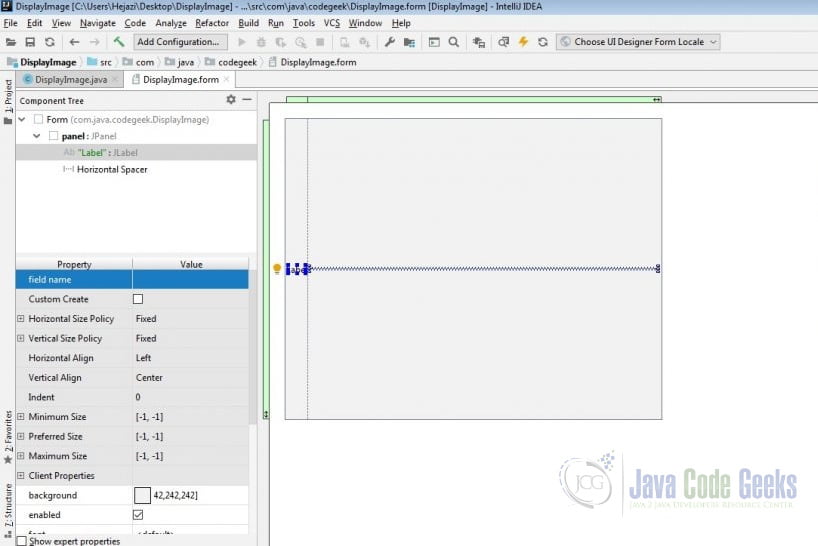 IntelliJ IDEA GUI Designer - Add JLable  