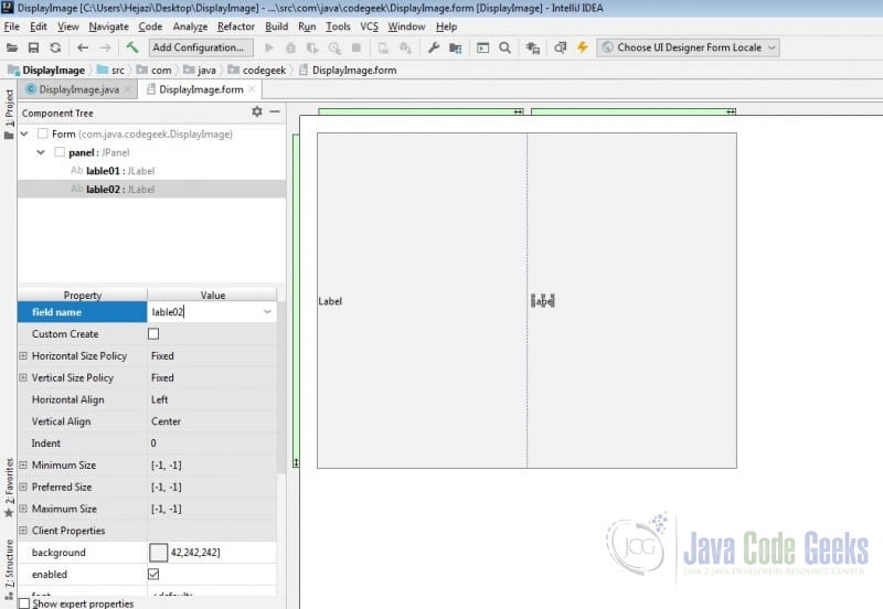 IntelliJ IDEA GUI Designer - Add second JLable