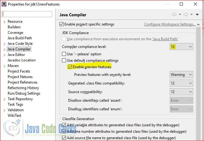 Java 12 New Features - Compiler Level