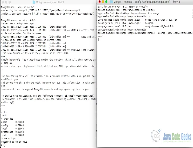 MongoDB Data Models - Create Database