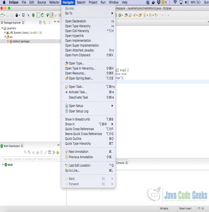 IntelliJ vs Eclipse - Eclipse Navigation