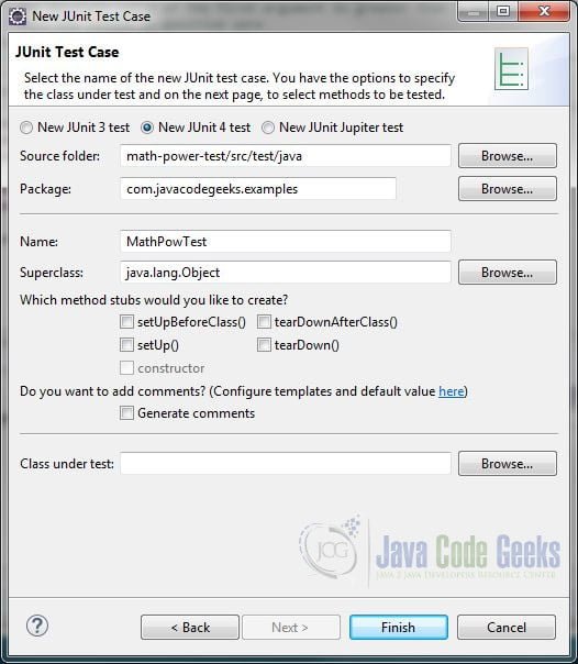 Math.pow Java - New JUnit Test Case