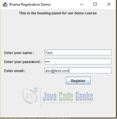 Java JFrame - after data input
