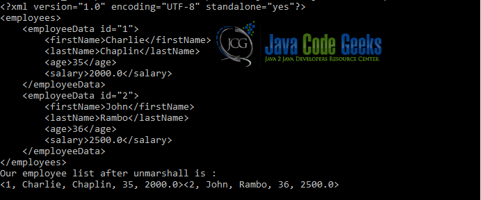 Java XML parser - JAXB output
